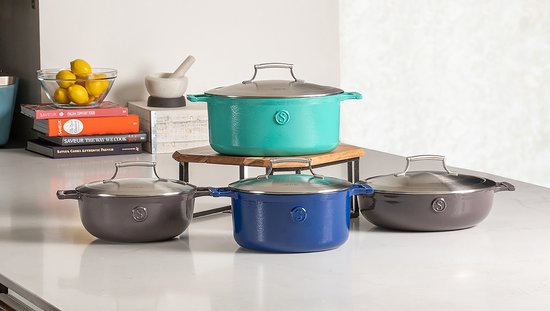 Cocotte en fonte - Saveur Selects - Ø30 cm - Sans PFAS - Compatible induction, gaz, électrique, céramique - Gris