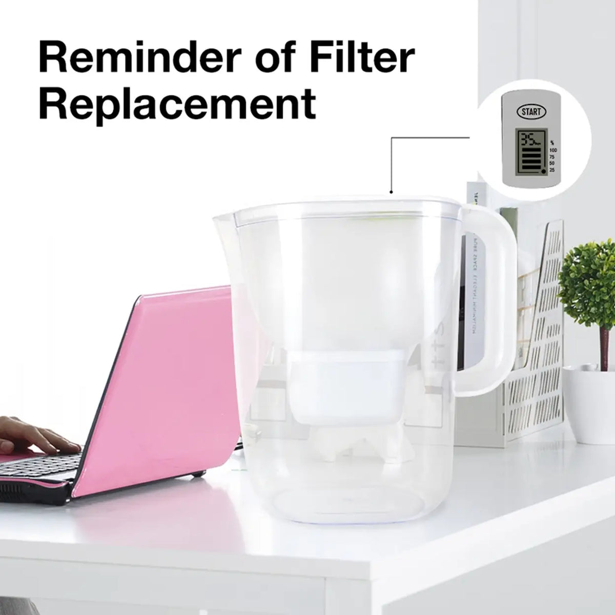 Carafe filtrante Freco Bluetech - 4 l - minuterie LCD - 3 filtres