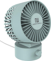 Northwall Mini ventilateur USB - Ventilateur de table bleu - Mini ventilateur silencieux - Ventilateur de bureau rétro - Petit, silencieux et silencieux - Deux moteurs - inclinable - 2 vitesses