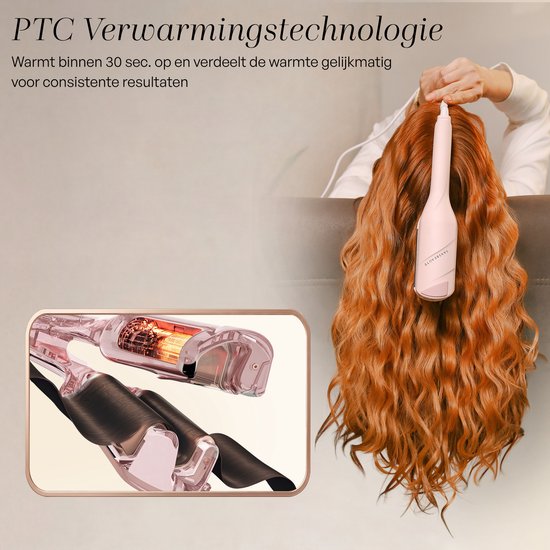 Fer à friser Sansbeauté® Wave 32 mm - Fer à gaufrer - Fer à boucler en céramique pour des ondulations de plage - Ondulations de sirène - Fer à boucler pour ondulations de sirène - Cheveux ondulés - Fers à boucler - The Waver - Appareil de coiffure - Crimp