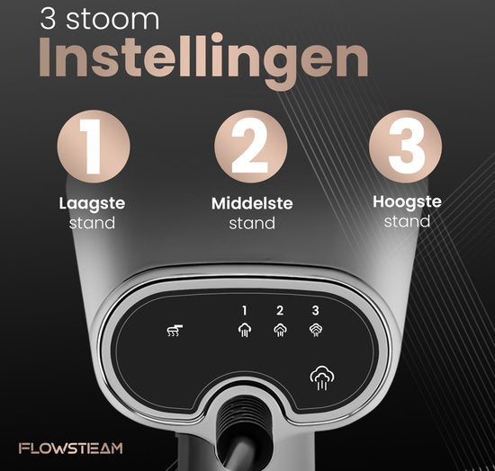 FLOWSTEAM® Luxury Clothes steamer - Défroisseur à main - Défroisseur à linge - Matte Gray Edition