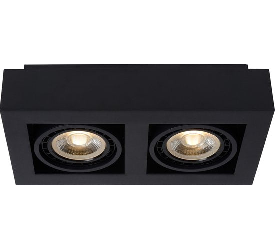Lucide ZEFIX - Spot de plafond (lampe de plafond) - LED « Dim to warm » - GU10 (ES111) - 2x12 W 2200 K/3000 K - Noir