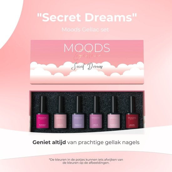 Moods Gellac 6-Piece Set - Vernis à ongles en gel - 8ML - Secret Dreams - Gellac - Nails - Gel Polish Starter Pack - Chic Colours