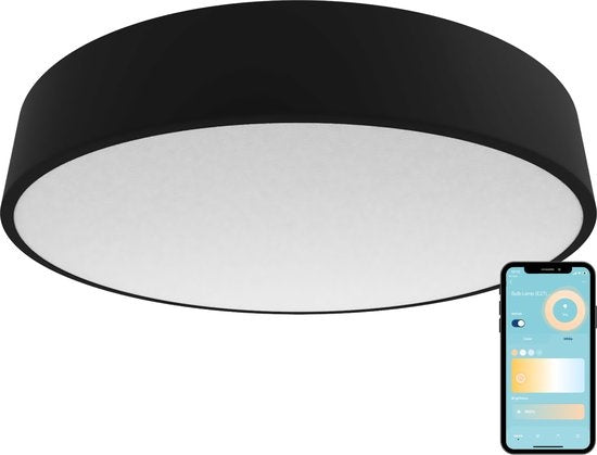 Gologi Smart Ceiling Lamp Black - Plafonniers - LED RGB - Industriel - Plafonnier - Chambre à coucher et salon - Plafonnier noir - 30cm