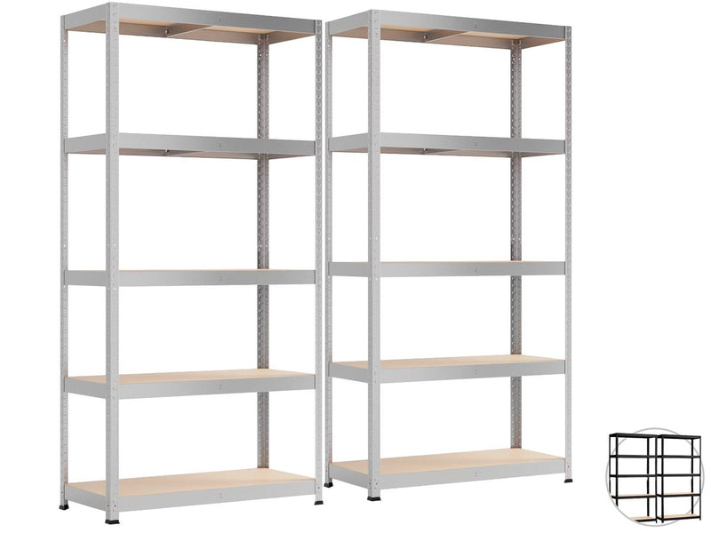 Étagère métallique Metalkas - Acier - Noir - 40 x 90 x 180 cm - Capacité de charge : 175 kg - Lot de 2
