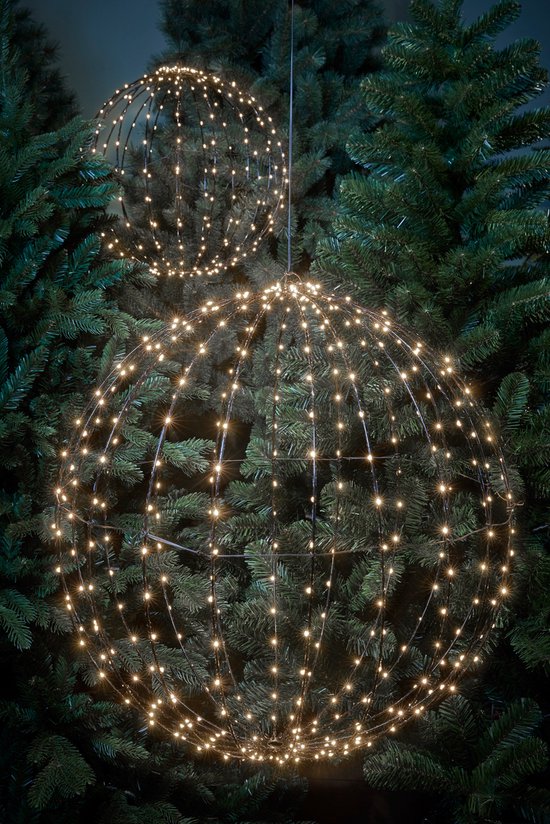 Luca Lighting Christmas Light Ball with Classic White LED Lights - Ø40 cm - Silver