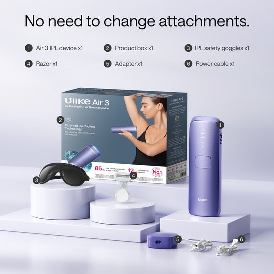 Ulike Air 3 - Appareil d'épilation IPL - Violet - épilation - épilation au laser - appareil IPL de pointe