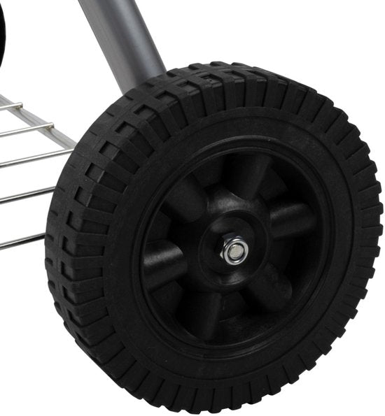 Barbecue au charbon de bois Alpina - Barbecue sphérique Ø 43 cm - Barbecue avec couvercle et roulettes - Système de ventilation intégré - Bac à cendres amovible - Noir