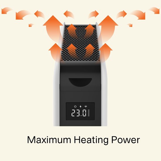 Mill CO2200MECMAX - radiateur à convection design - 2 200 W - jusqu'à 30 m² - garantie de 5 ans
