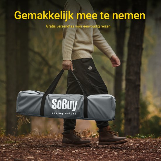 SoBuy OGS32-II-HG Tente de camping gonflable - Textile gris 193x161cm