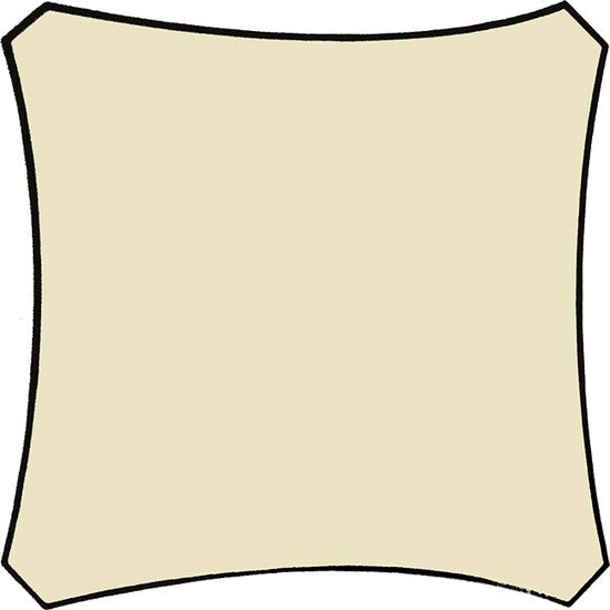Perel Toile d'ombrage, perméable à l'eau, perméable à l'air, 3,6 x 3,6 m, 180 g/m², HDPE, carré, champagne