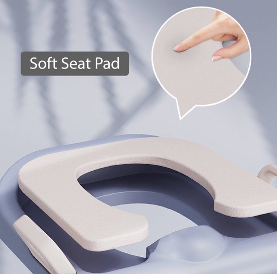Réducteur de WC avec marchepied - Pot d'apprentissage avec marchepied - Pot pour tout-petits - De 1 à 10 ans - Capacité maximale de 75 kg - Pliable - gris