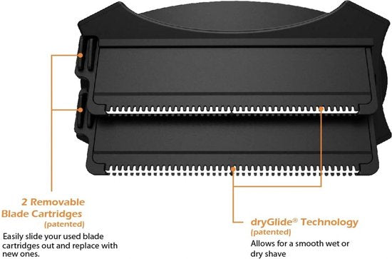 baKblade Back Shaver Elite - rasage du dos pour hommes - rasoir du dos avec 2 lames - épilation facile du dos avec lame arrière - tondeuse pour hommes - Bodygroomer
