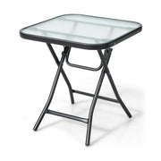 Coast Terrace table d'appoint table carrée en verre avec cadre en inox table basse pliante noire