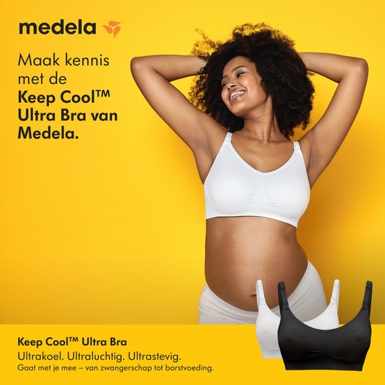 Soutien-gorge Medela Keep Cool Ultra - Soutien-gorge d'allaitement sans coutures - Soutien-gorge de grossesse avec 6 zones respirantes - Tissu Soft Touch – Confortable et offrant un bon maintien - Noir - Taille S