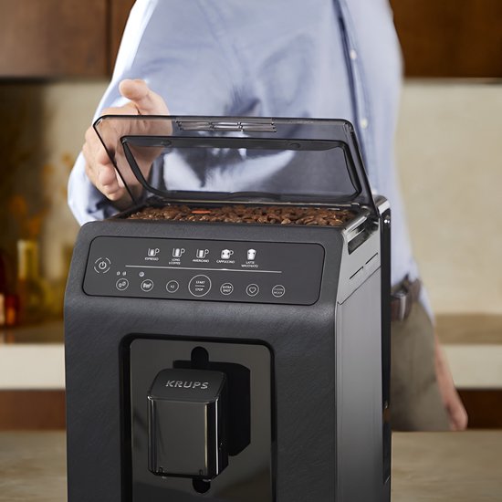 Krups Evidence EA8968 - Machine à expresso entièrement automatique - Cappuccino et latte macchiato d'une simple pression - 5 recettes de café - Noir