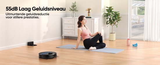 Robot aspirateur Lubluelu SL60D avec LiDAR LDS9.0 – Puissance d'aspiration de 4 000 Pa – Aspirateur et laveur 2-en-1 – Application et commande vocale