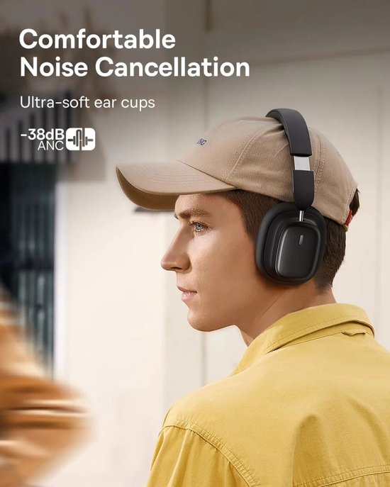 Casque Bluetooth Baseus Bowie H1i avec réduction de bruit (ANC), sans fil, noir