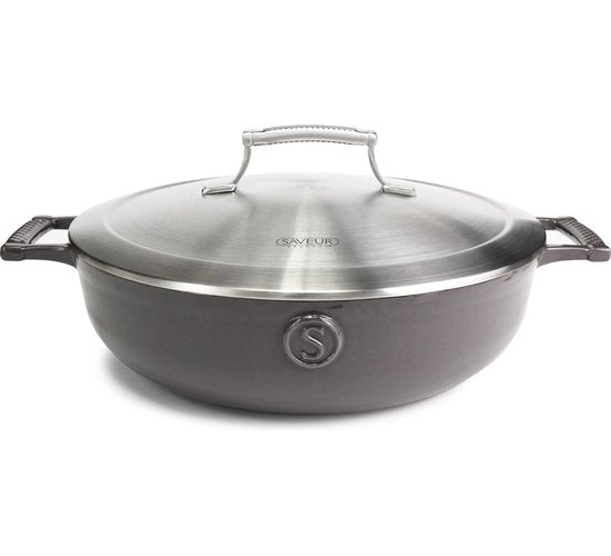 Cocotte en fonte - Saveur Selects - Ø30 cm - Sans PFAS - Compatible induction, gaz, électrique, céramique - Gris