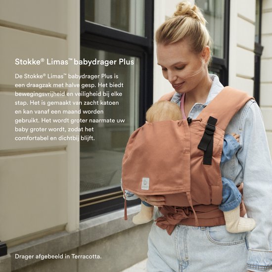 Stokke Limas Carrier Plus, Floral Beige - Version 2023 (OCS) - Porte-bébé à demi-boucle - Trois positions de portage - Convient aux bébés de 1 mois/4 kg à 18 kg