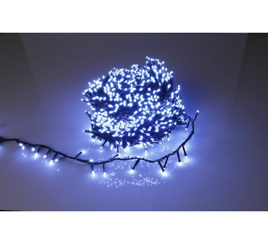 Lumière droite LED 16m 750L blanc chaud fil vert 24V constant ext. 3m