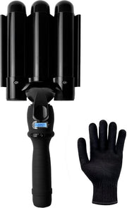Vaive Gaufrier 32 mm - Ondes de plage - Fer à boucler - Fer à boucler - Waver - Revêtement céramique
