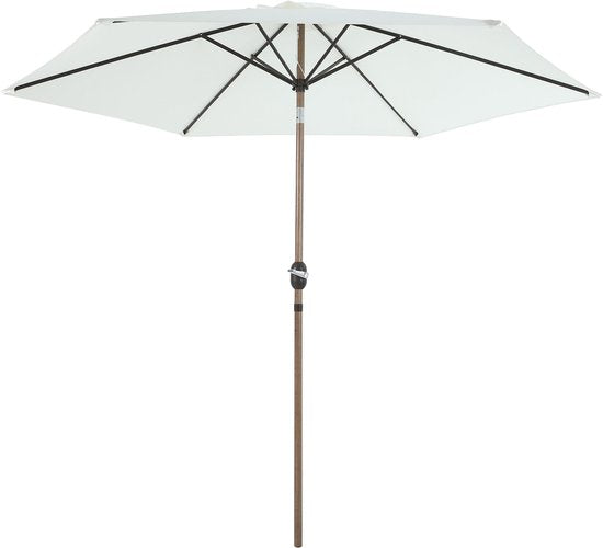 Parasol AXI Noor à mât Ø 300 cm, aspect chêne/beige – Structure thermolaquée – Inclinable