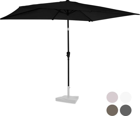 VONROC Premium Parasol Rapallo 200x300cm - Parasol durable - Inclinable - Toile résistante aux UV - Anthracite/Noir - Housse de protection incluse