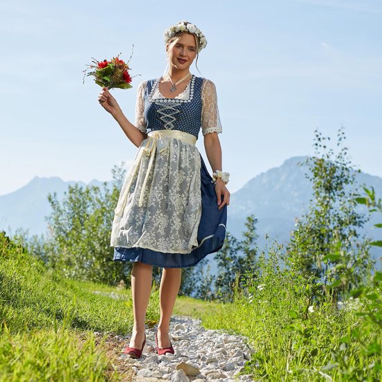 Dressforfun Midi-Dirndl Kleinwalsertal modèle 2 XXL - déguisement costume halloween déguisement fête de carnaval déguisement fête de carnaval - 304644