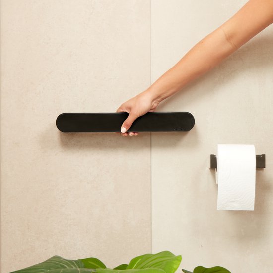 Barre d'appui murale VITILITY ID - Noir charbon - Barre d'appui pour toilettes - Noir 35 cm