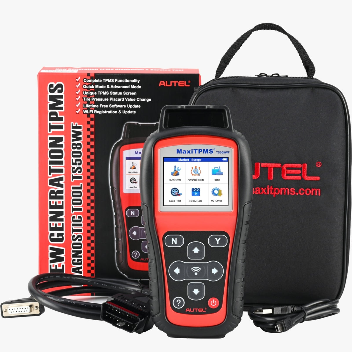 Appareil de diagnostic TPMS Autel MaxiTPMS TS508WF - Wi-Fi - Environ 215 × 105 × 37 mm