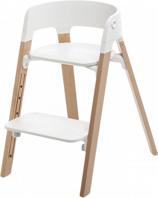 Chaise haute Stokke Steps - Blanc naturel