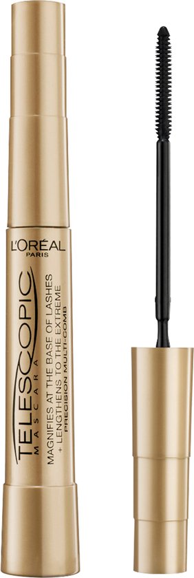 Mascara Telescopic de L’Oréal Paris - Mascara allongeant pour des cils visiblement plus longs - Volume sans paquets - Noir - 8 ml