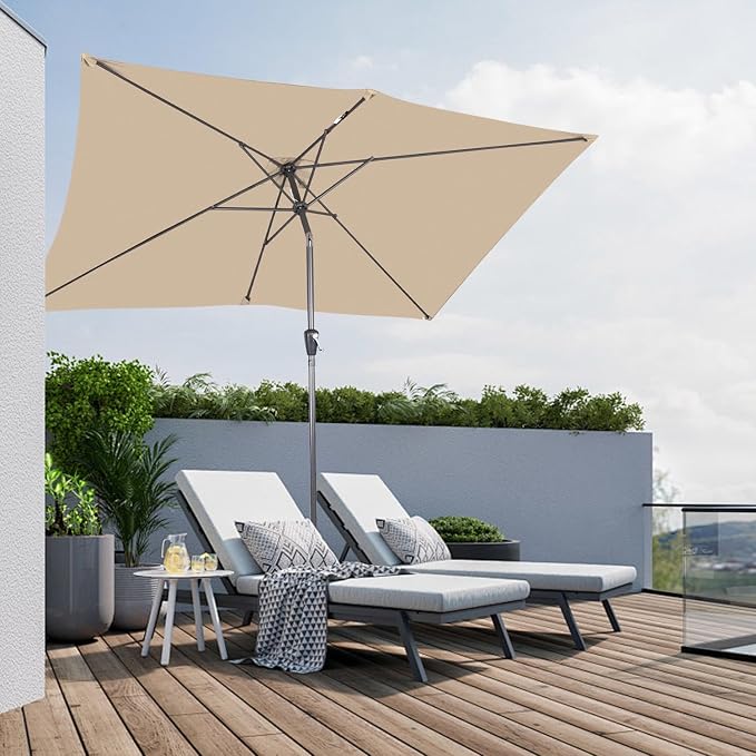 Parasol rectangulaire Angel Living - 200 x 300 cm - Inclinable - Beige