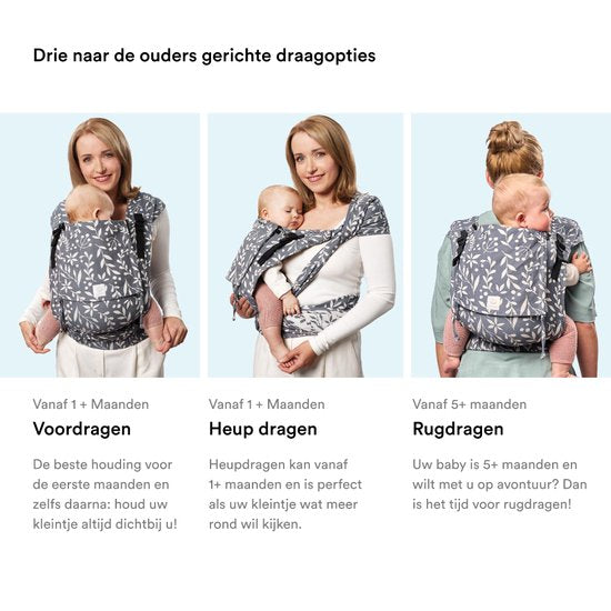 Stokke Limas Carrier Plus, noir - Version 2023 (OCS) - Porte-bébé à demi-boucle - Trois positions de portage - Convient aux bébés de 1 mois / 4 kg à 18 kg
