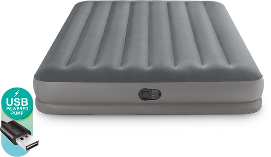 Matelas gonflable Intex Prestige Mid-Rise - Queen size - Pompe électrique intégrée - 203 x 152 x 30 cm - 2 personnes