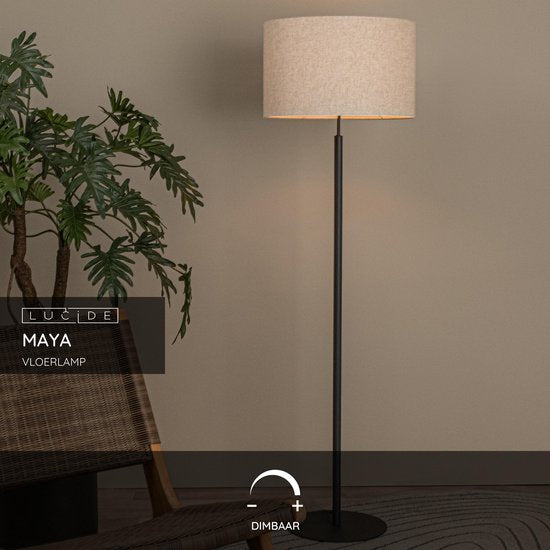 Lucide MAYA - Lampadaire - Ø 45 cm - 1xE27 - Beige - Japandi