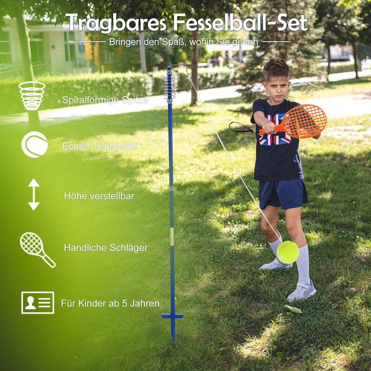Coast Portable Tetherball Set Set de twistball réglable en hauteur à 3 niveaux