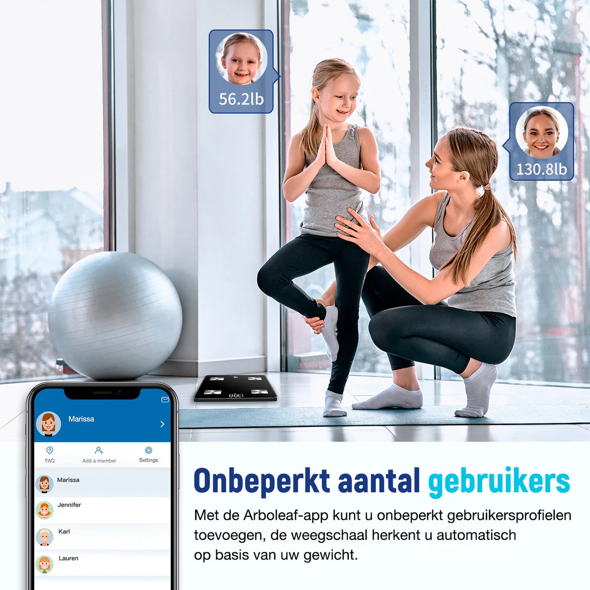 Pèse-personne intelligent Arboleaf CS20N - Bluetooth - 14 mesures corporelles - Analyse de l'IMC et de la masse musculaire - Application - Noir