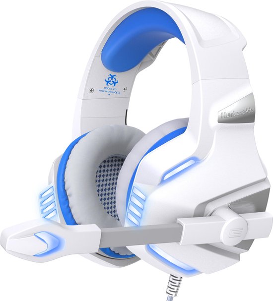 Hunterspider - Casque gaming - Multiplateforme - Blanc et bleu