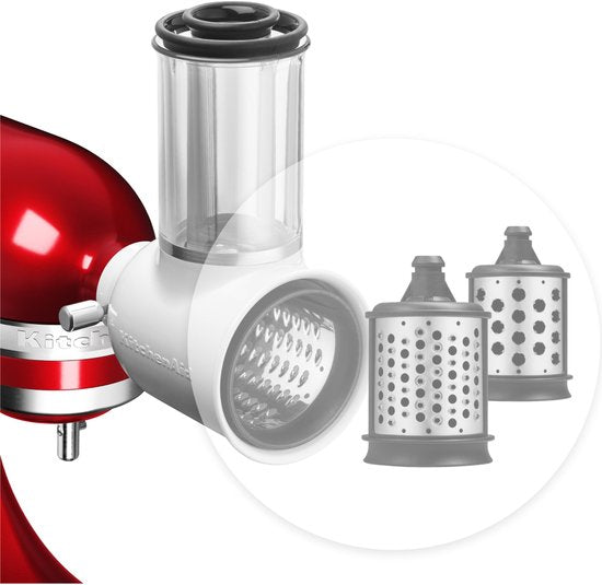 KitchenAid 5KSMEMVSC - Kit de râpes à tambour - Coupe-légumes et râpe