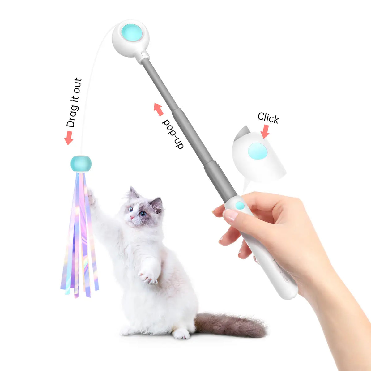 Canne à chat télescopique Petgravity - bleue