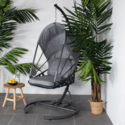 Chaise suspendue Tony avec capuchon - Gris