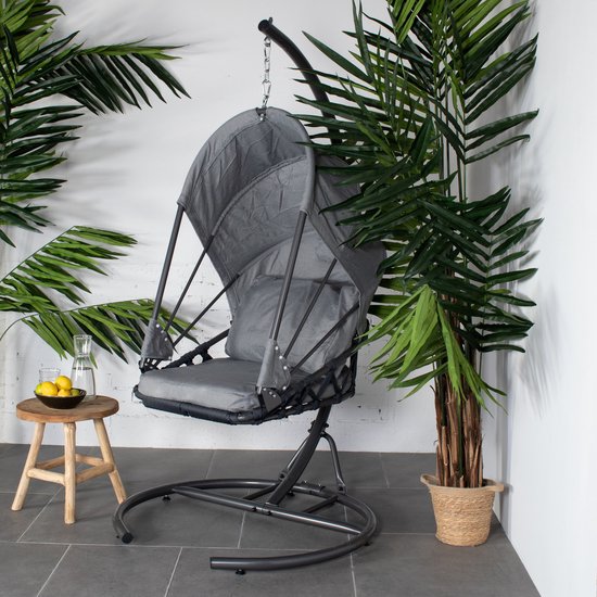 Chaise suspendue Tony avec capuchon - Gris