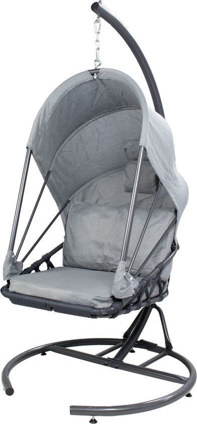 Chaise suspendue Tony avec capuchon - Gris