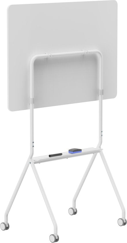 DMV - Tableau blanc - Tableau blanc sur roulettes - Tableau blanc avec étagère - Tableau blanc simple face