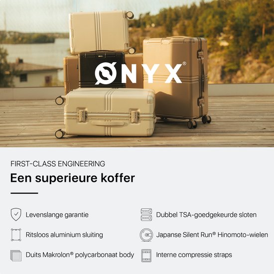 ONYX Hybrid Pro Check-in Suitcase Medium 70 Litres - Polycarbonate recyclé et design sans fermeture éclair - Valise de voyage avec serrure TSA et roues pivotantes - Trolley léger avec compartiment pour ordinateur portable - Desert Clay
