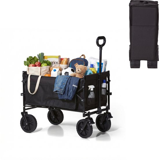 Mr Fold Bolderkar - XL - Pliable - Capacité de transport 100L - 100KG - Noir - Garantie 5 ans