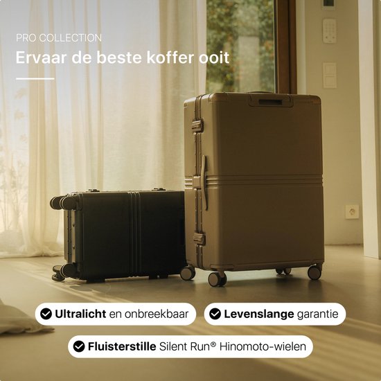 ONYX Hybrid Pro Check-in Suitcase Medium 70 Litres - Polycarbonate recyclé et design sans fermeture éclair - Valise de voyage avec serrure TSA et roues pivotantes - Trolley léger avec compartiment pour ordinateur portable - Desert Clay