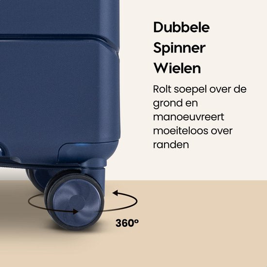 SKYCASES Urban Adventurer - Valise à main - Serrure à numéro - 44L - Roues pivotantes - Valise de voyage avec serrure à bagage - Trolley léger - Bleu foncé